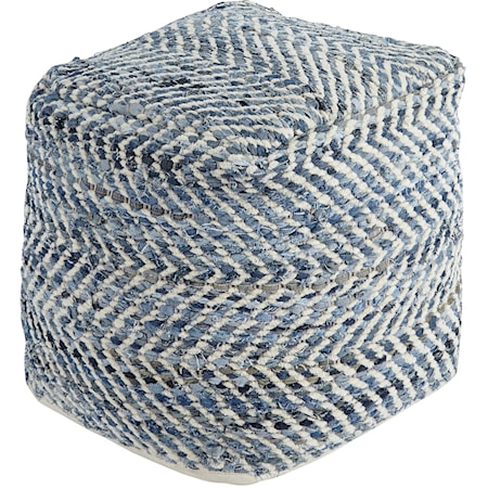 Chevron - Blue Pouf